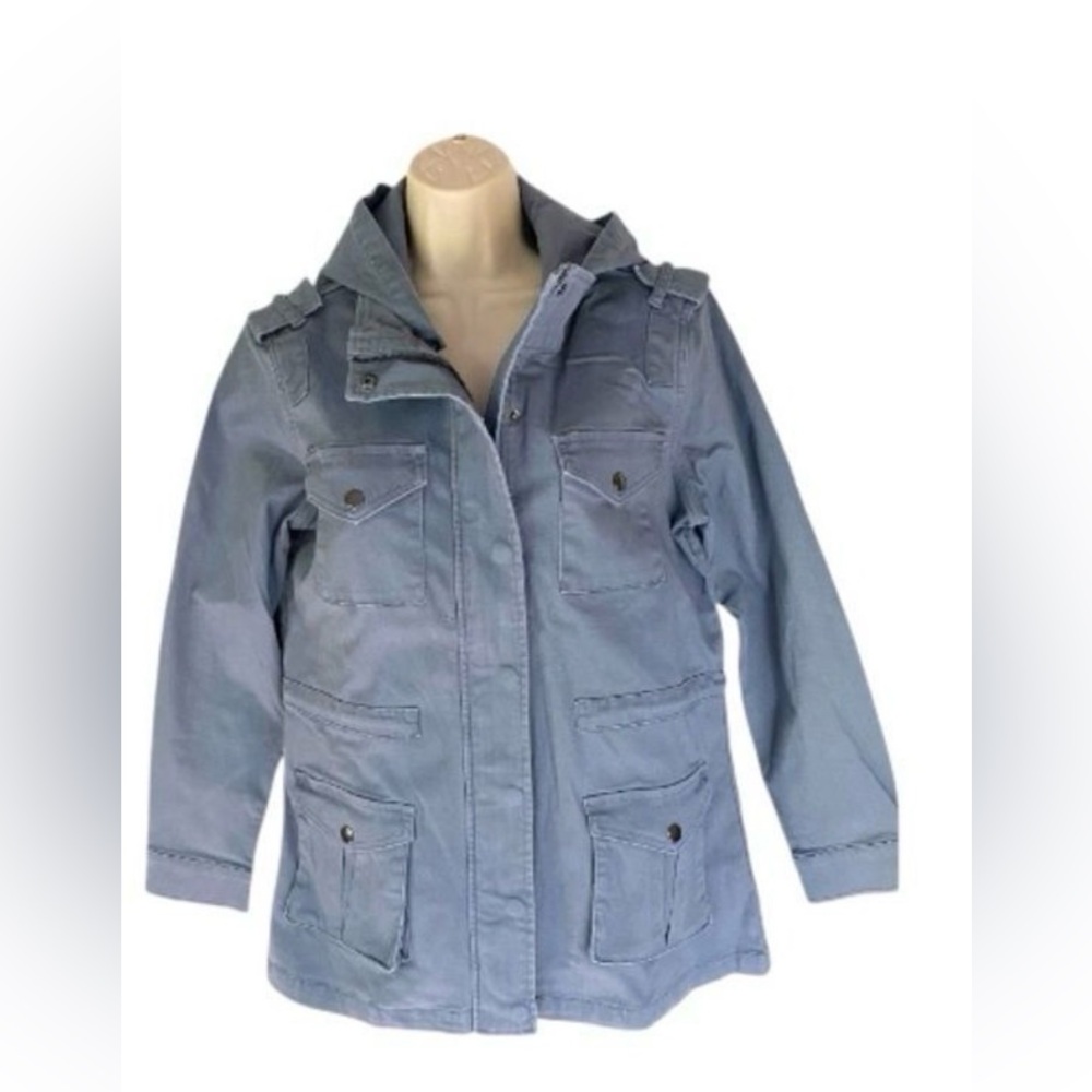 Market & Spruce Light Blue Utility Jacket, Size L LIKE NEW!
